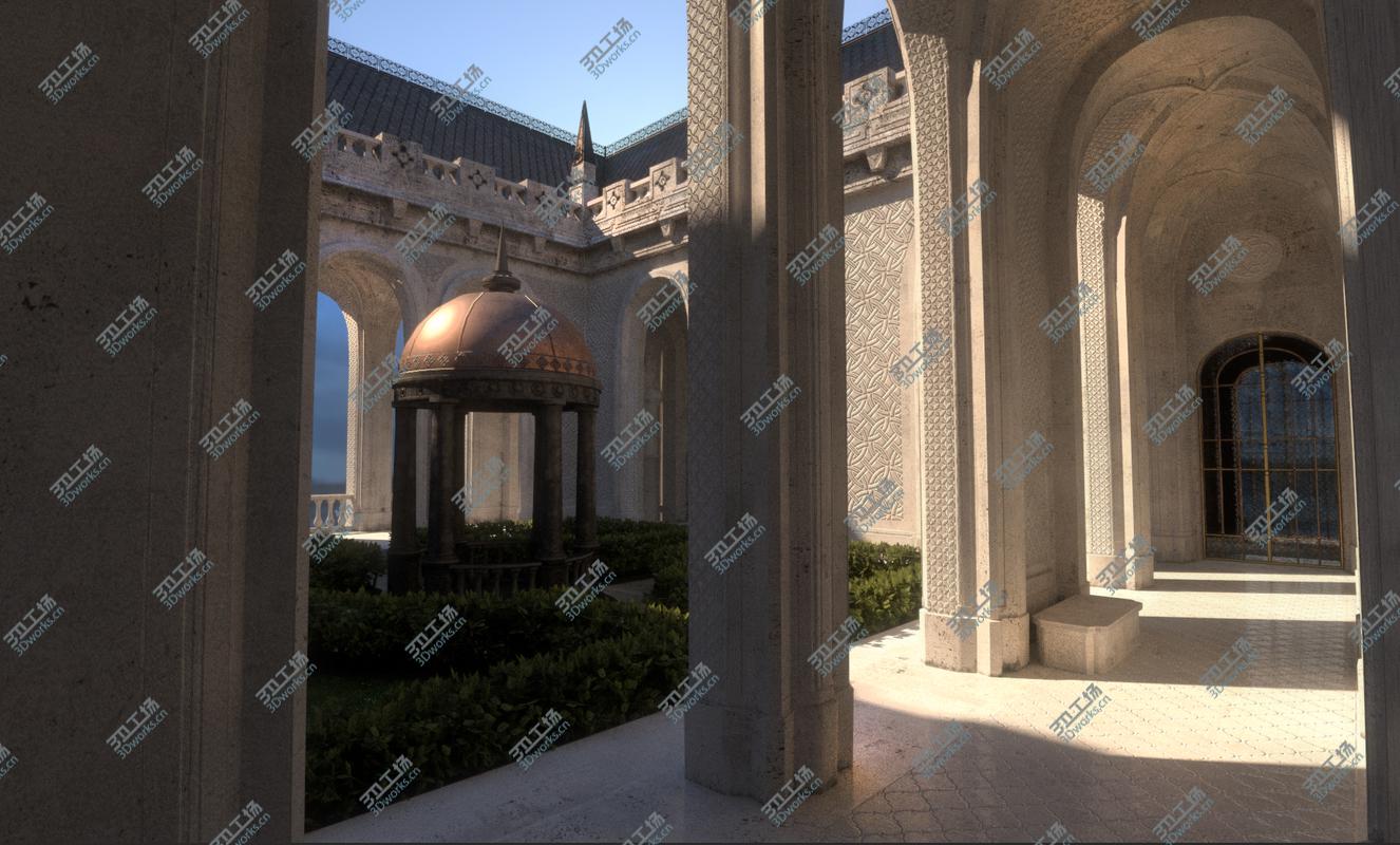 images/goods_img/20210313/Conceptual Castle interior and internal courtyard Low Poly PBR Part 1 2 3D model/2.jpg